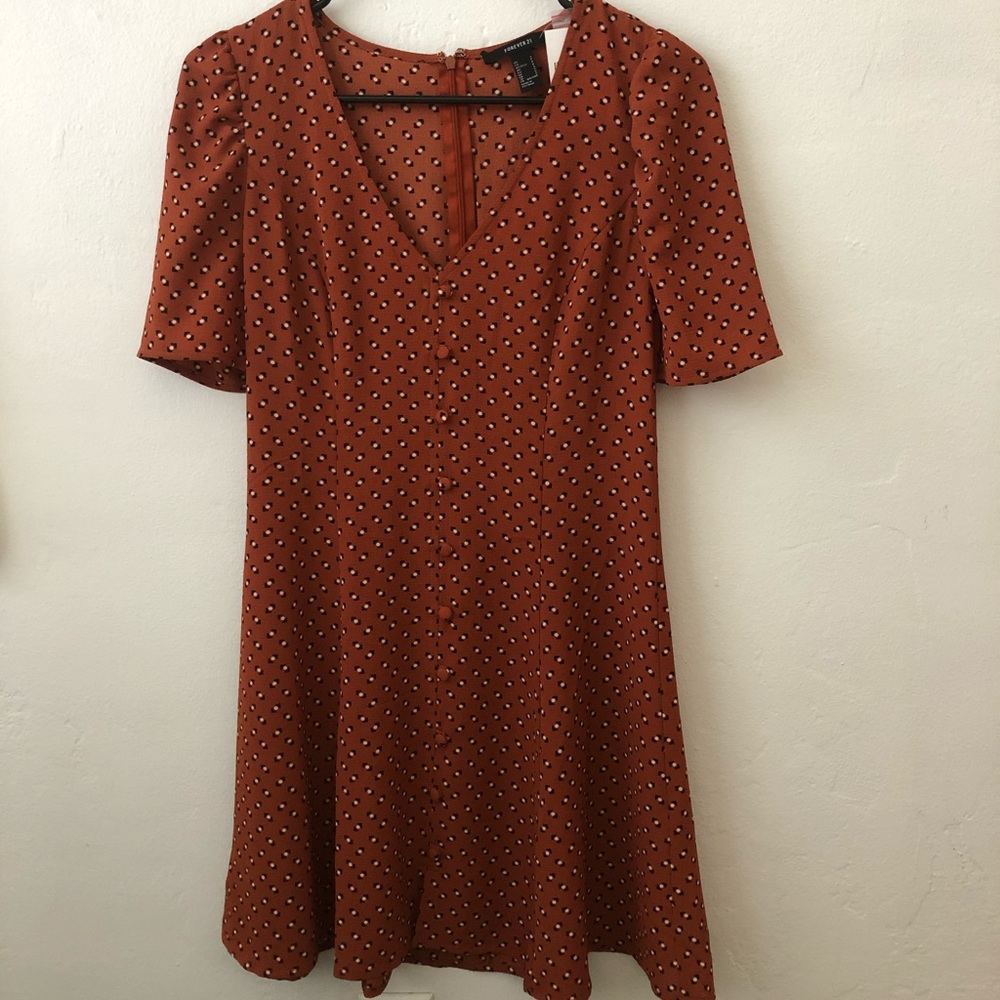 Abstract Print Skater Dress